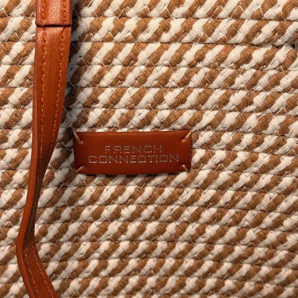 French Connection Tan and White Tote Bag - Picture 4 of 7